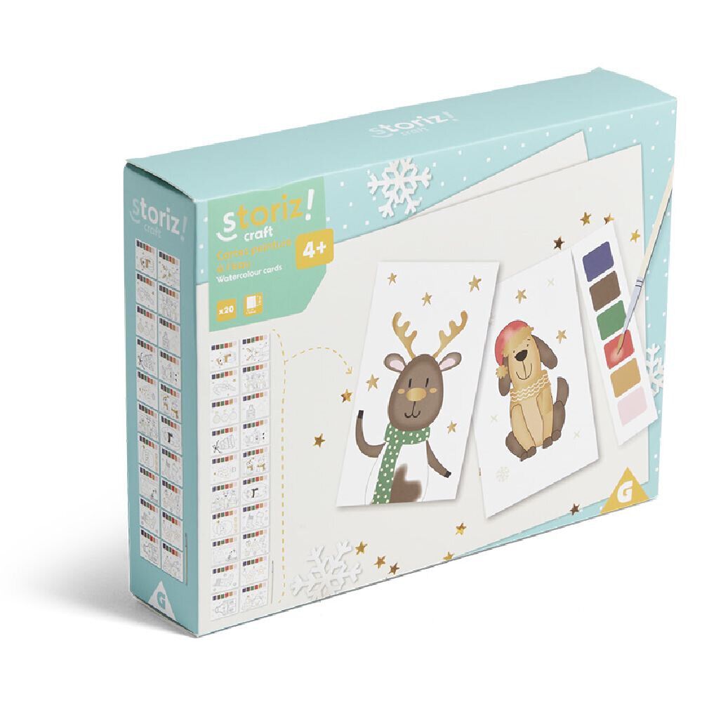 Carte de No&euml;l x20 avec peinture à l'eau