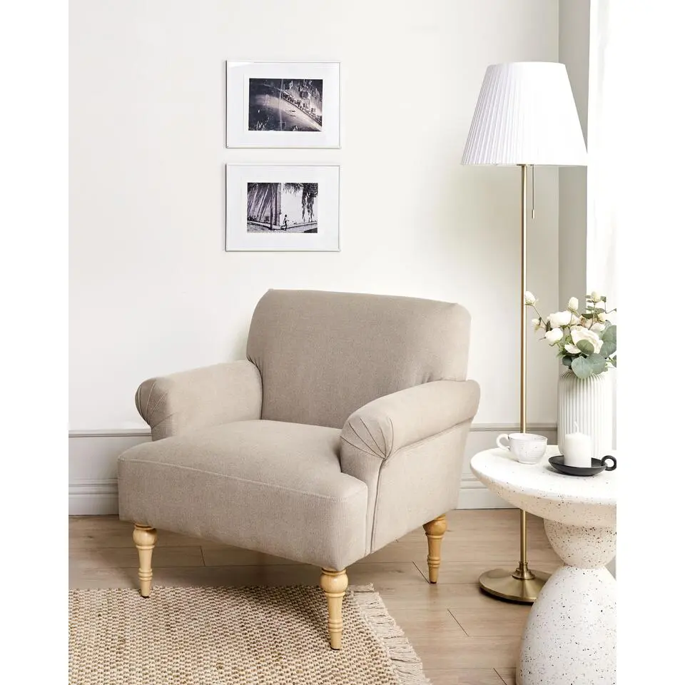FREDROS - Fauteuil - Taupe - Polyester