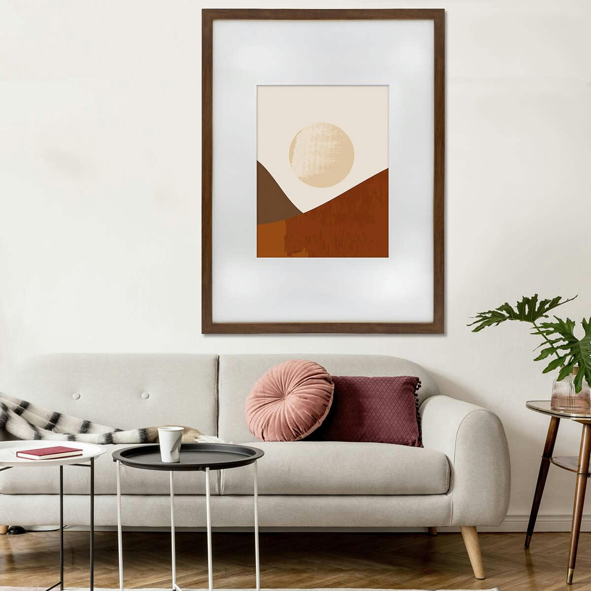 WILD - Cadre photo ébène 50x70 cm verre acrylique avec passe-partout Résine r