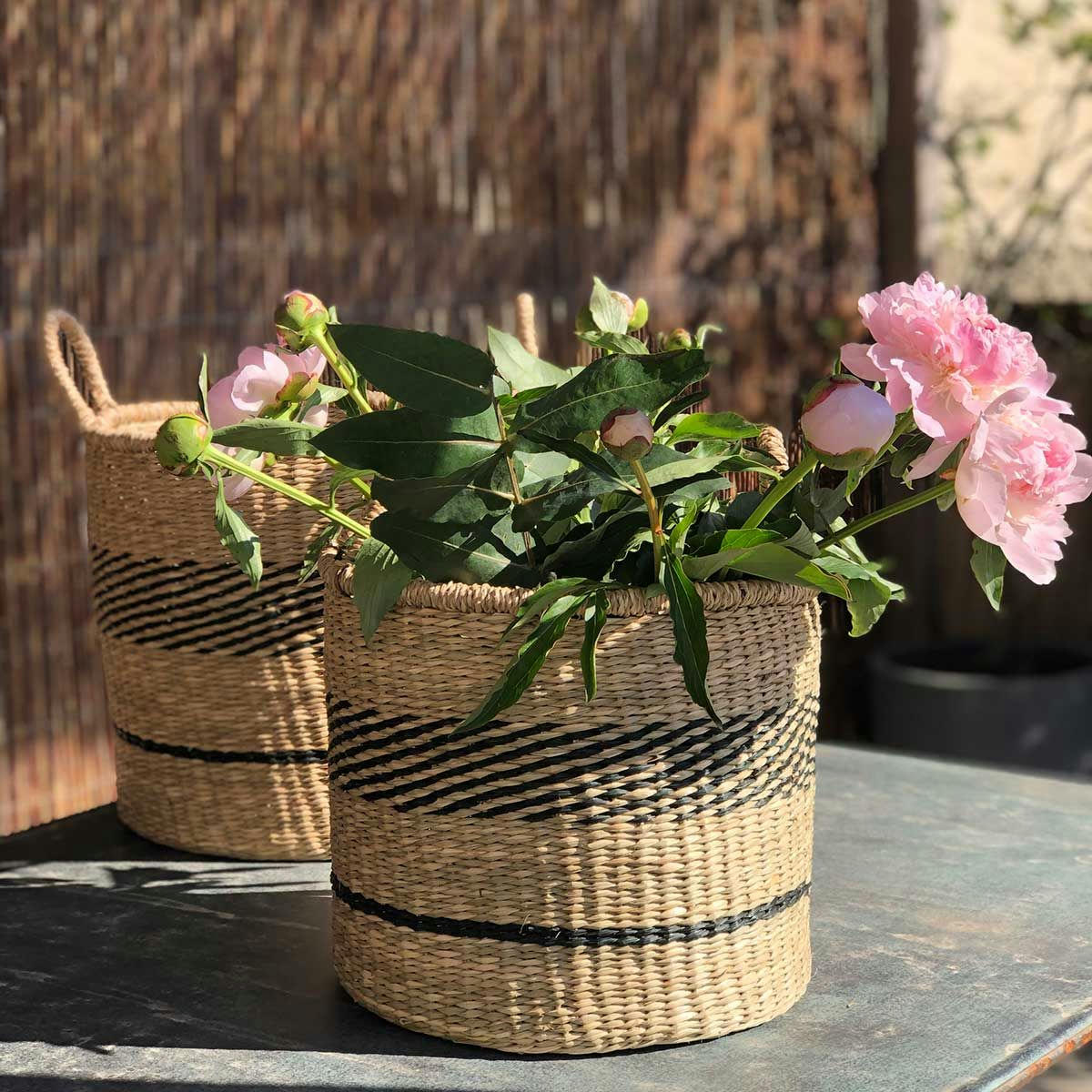 - Set de 2 paniers ronds à anses