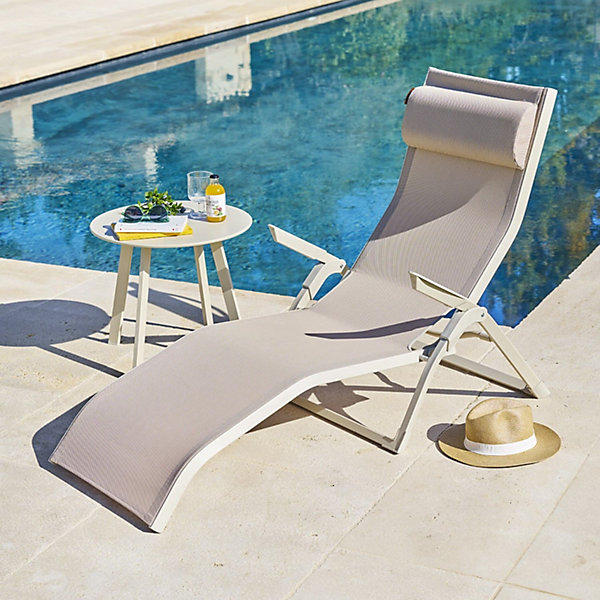Lot de 2 transats en aluminium et texaline DECIMA
