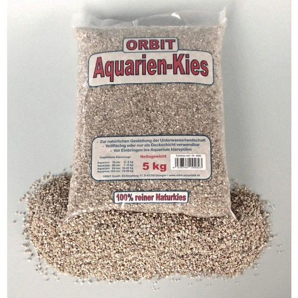 Aquarium-Bodengrund, 5 kg, Edelkies, grau