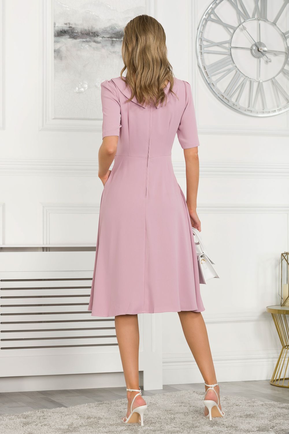 Jolie Moi Darlene Fold Over Neck Dress