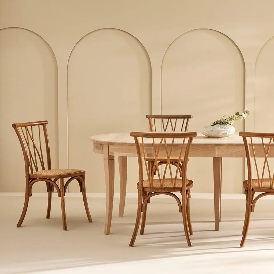 Signature - OLYMPIA Set van 2 eiken stoelen - Naturel - 46x45x77 cm