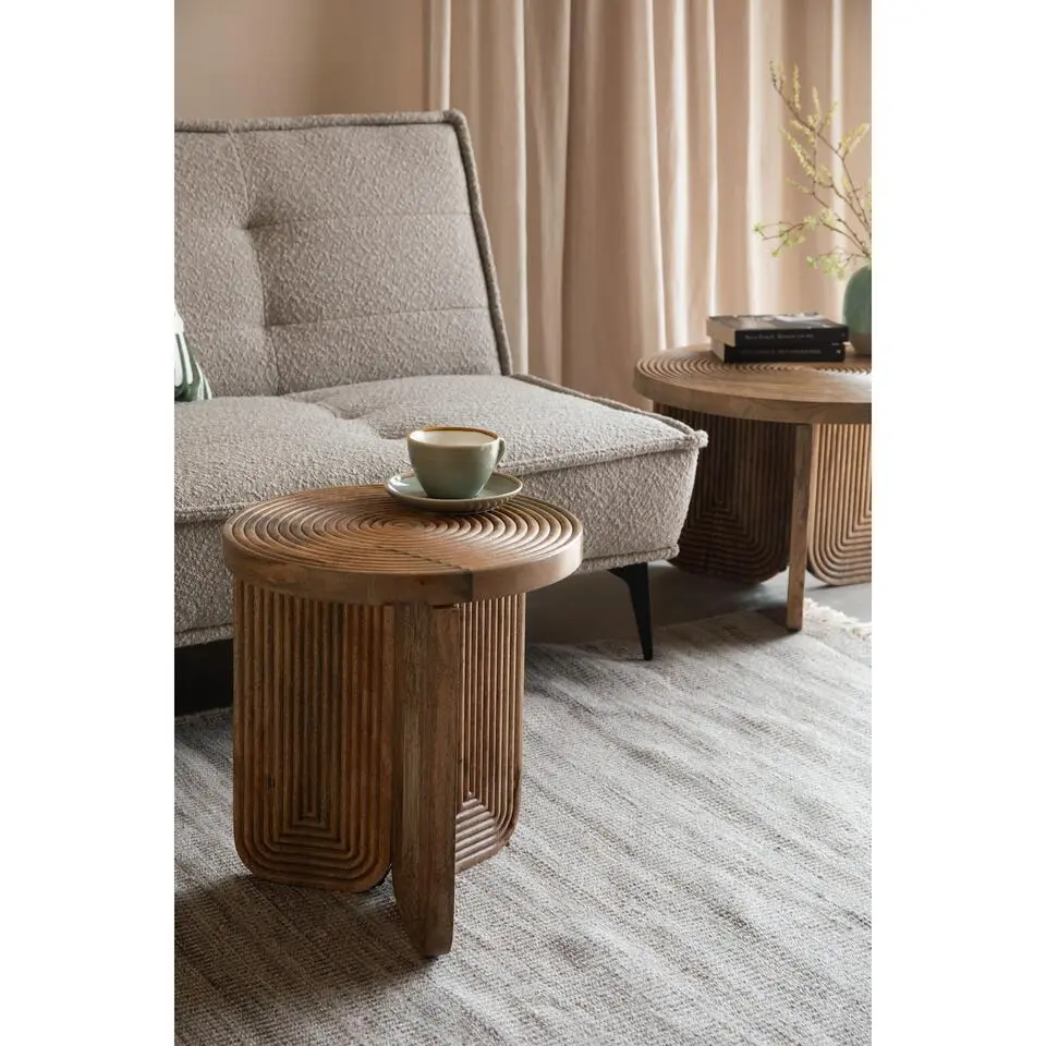 Housecraft Maeze Bijzettafel Hout Rond 40 cm - Bruin