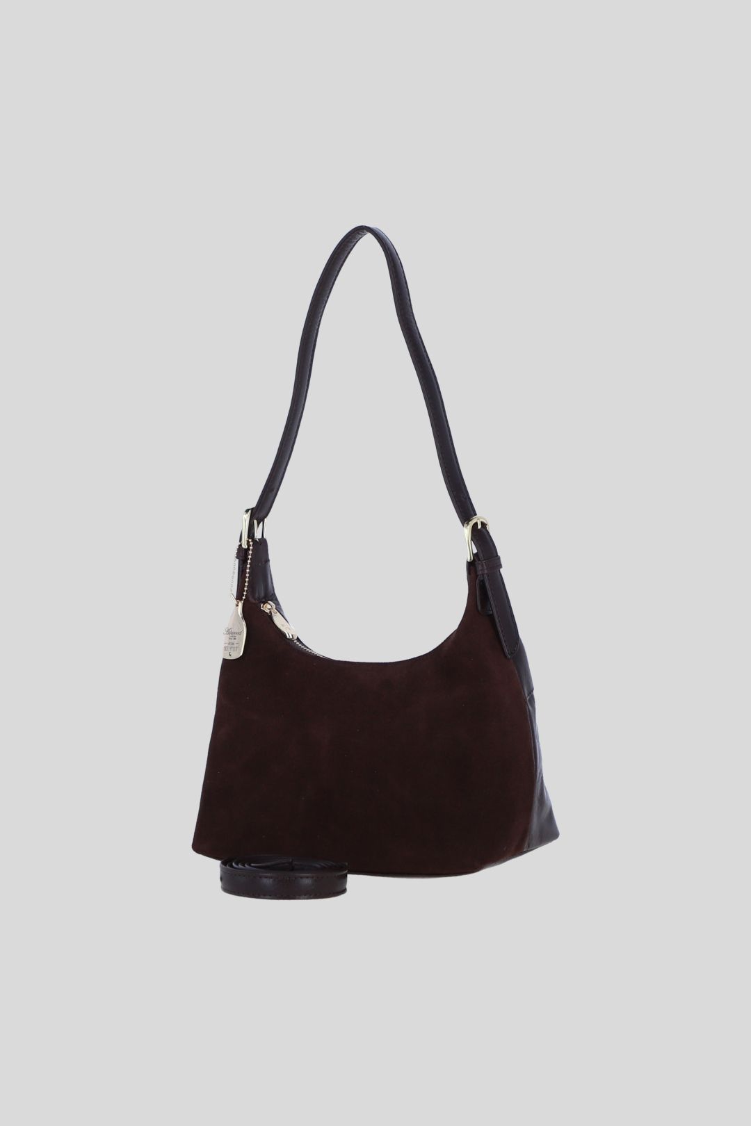 Ashwood Leather Real Leather and Suede Shoulder Bag with Detachable Crossbody Strap