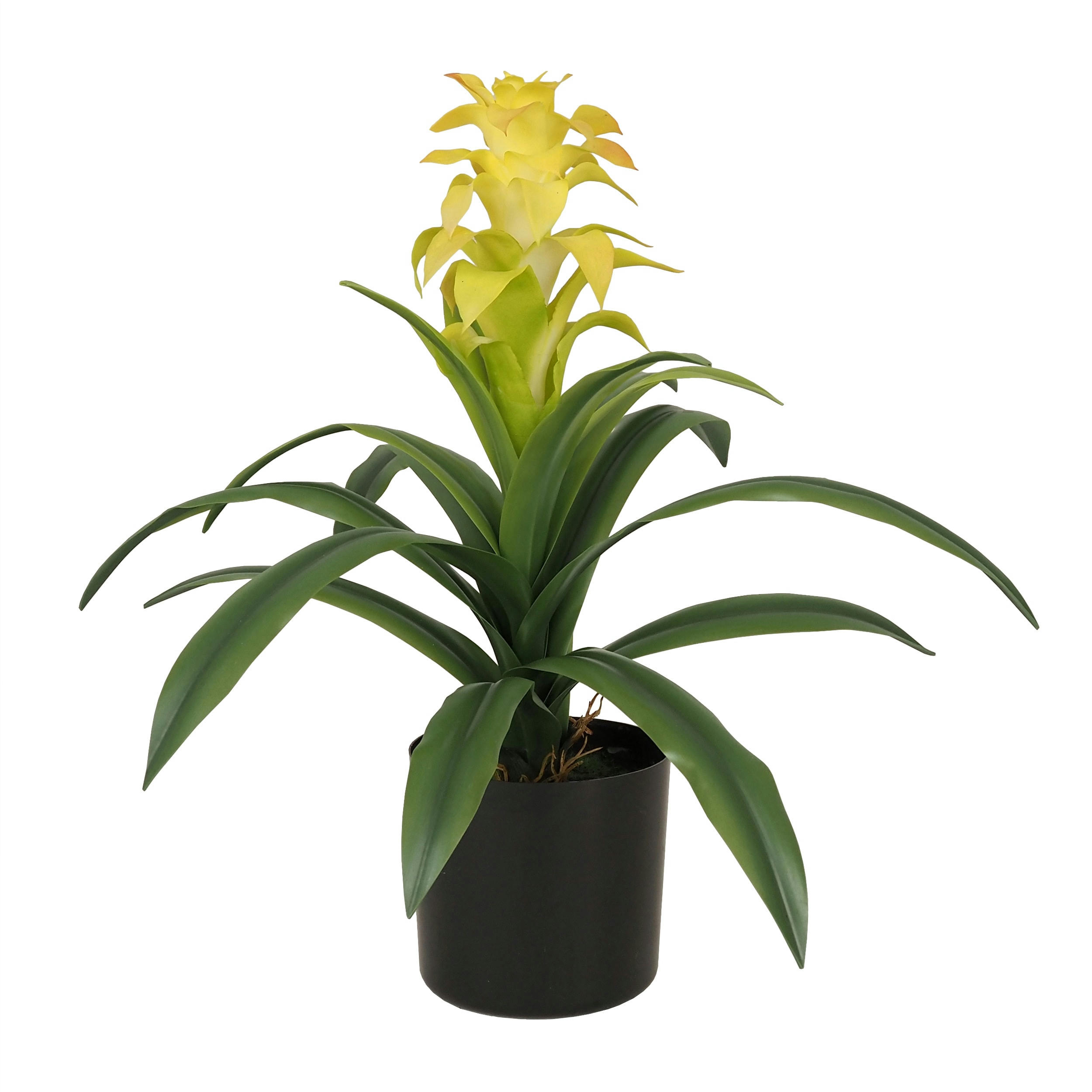 - Guzmania artificiel toucher naturel jaune 45cm