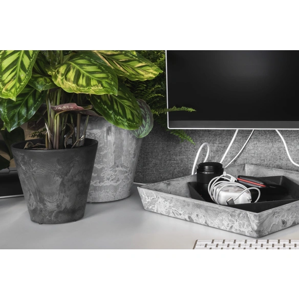 Pflanztopf »Artstone«, Breite: 22 cm, schwarz, Kunststoff