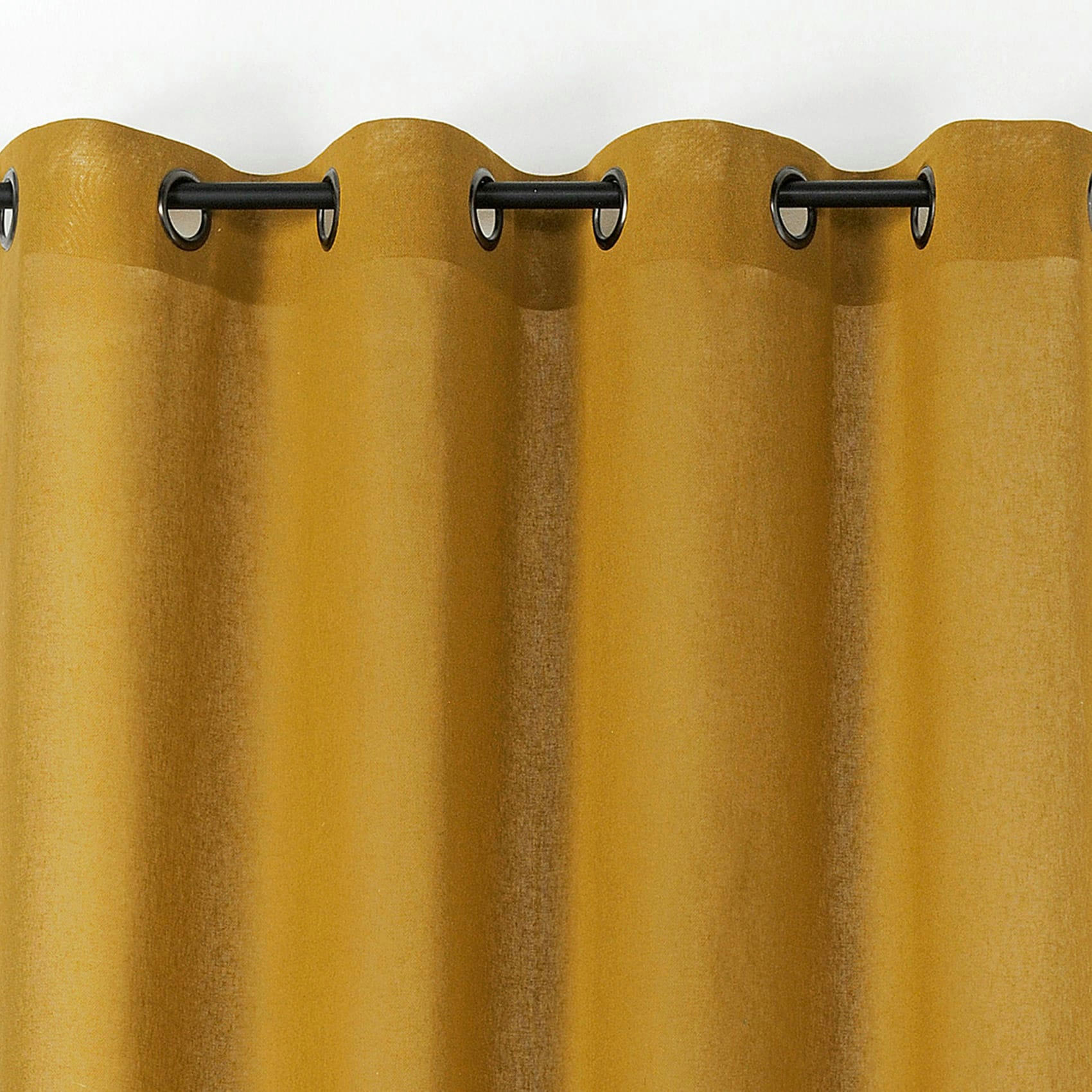 - Voilage uni melisse coton jaune 140x240 cm