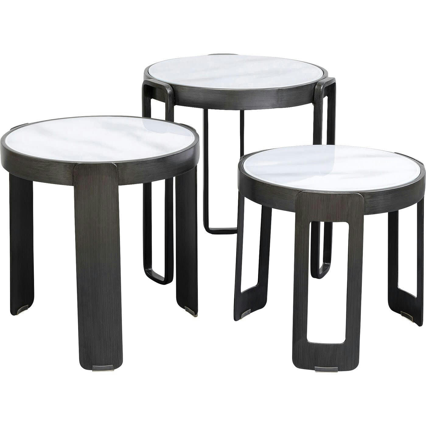 PERELLI - Tables basses Perelli noires set de 3 Kare Design