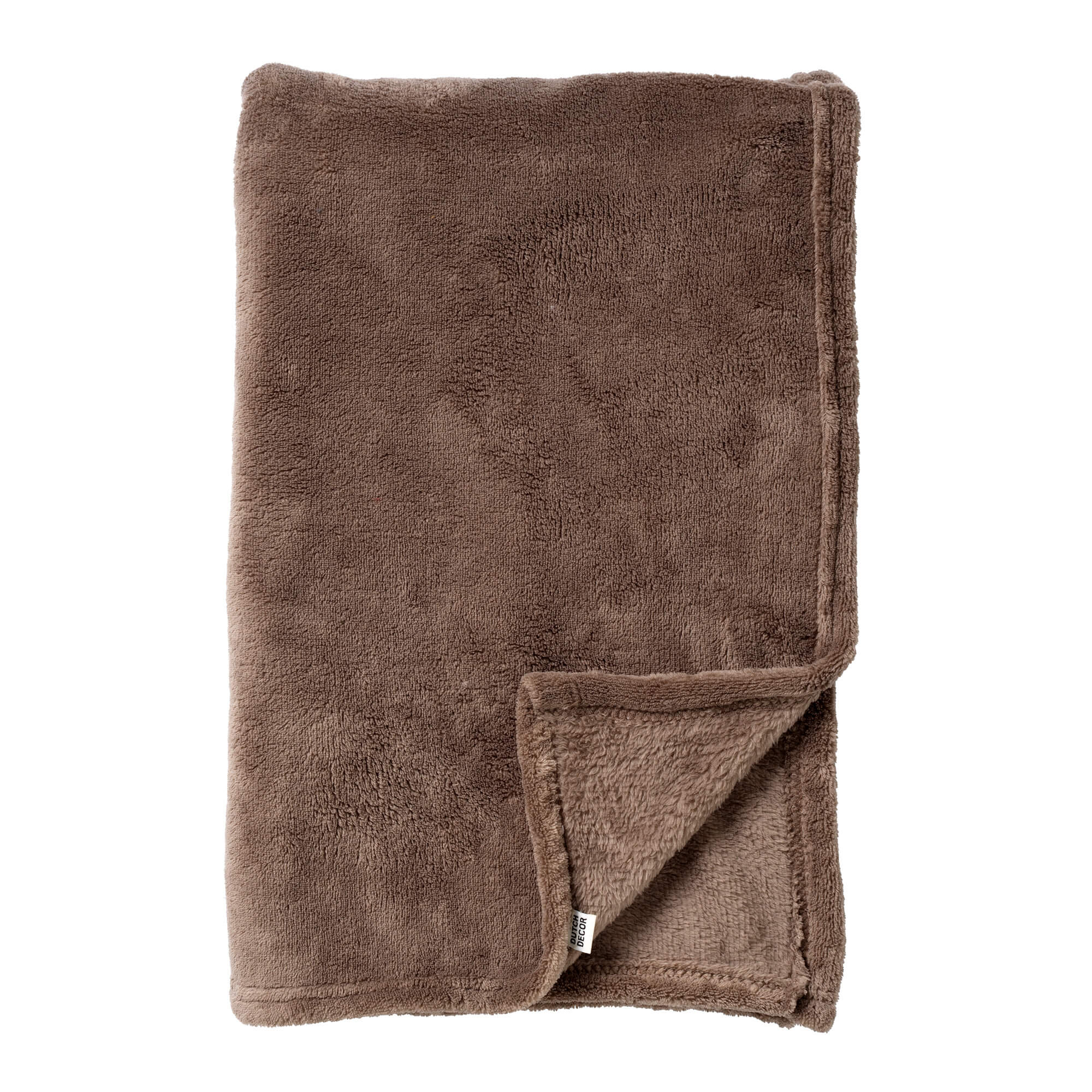 OWEN - plaid 130 x160 cm - coral fleece deken - heerlijk zacht - Driftwood - taupe