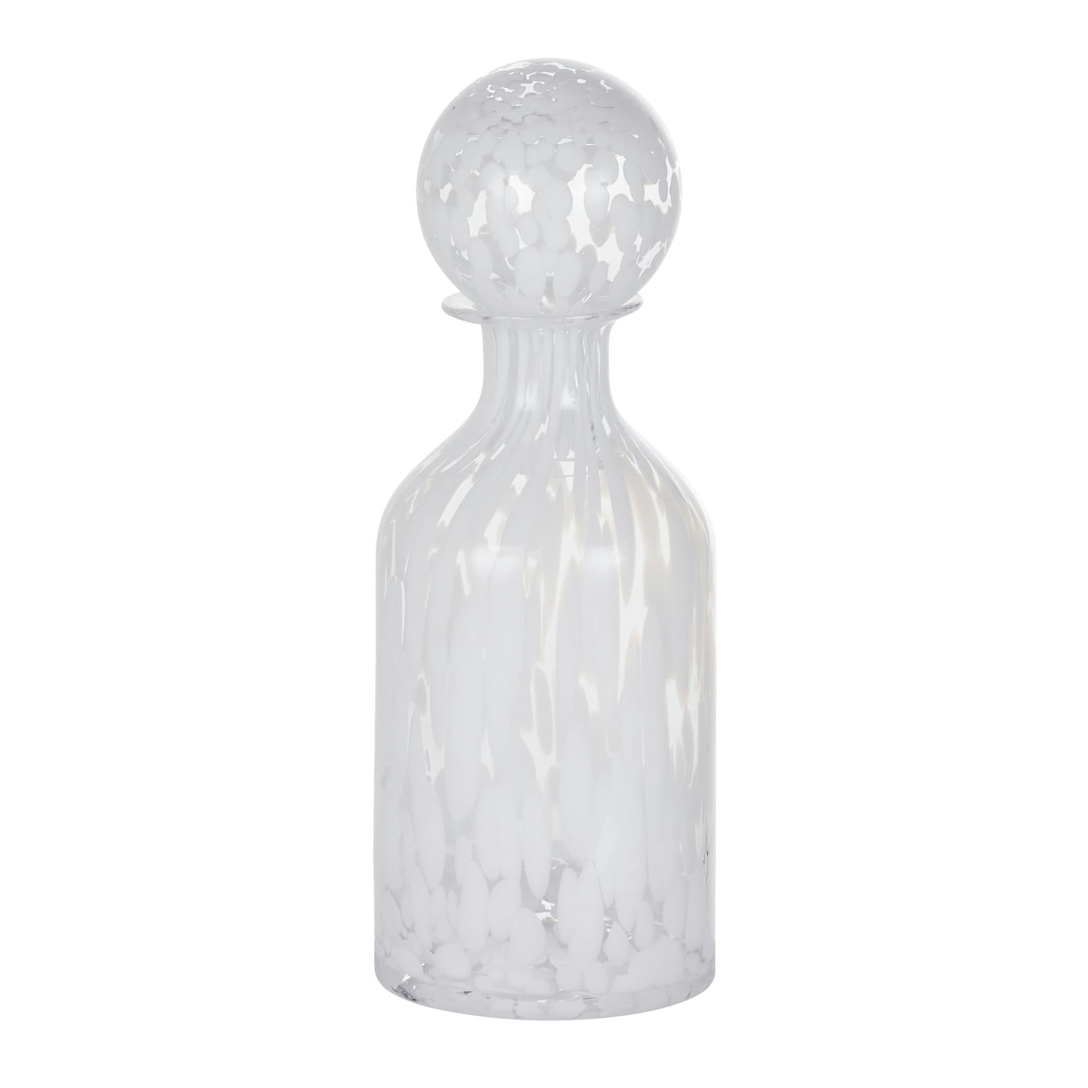 CUBANO - Flacon décoratif en verre transparent et blanc H36