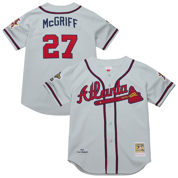 Fred McGriff Atlanta Braves  1995 Throwback Authentic Jersey - Gray