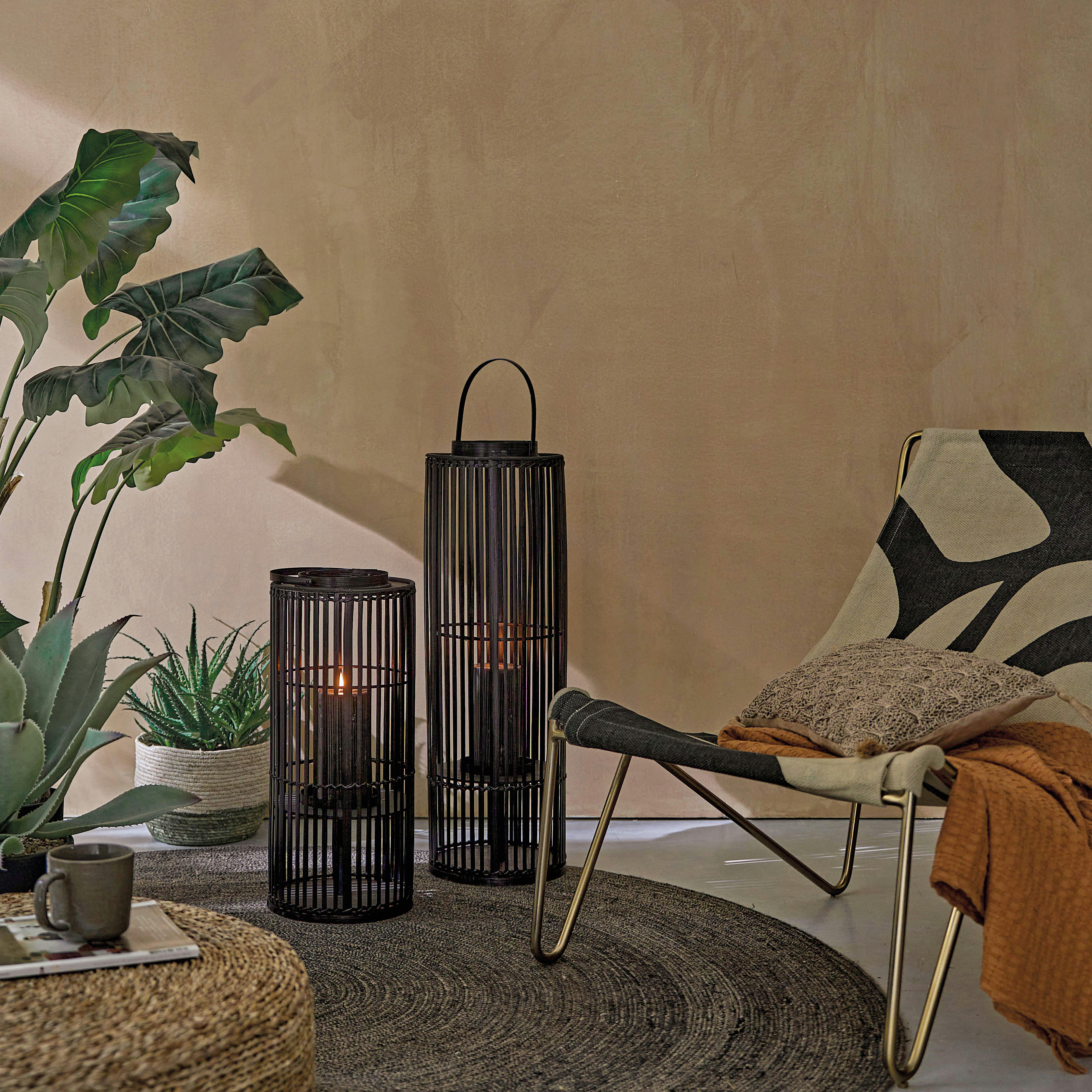 - Cache-pot en fibre de maïs tressée bicolore H21