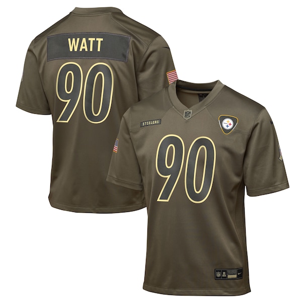 T.J. Watt Pittsburgh Steelers Nike Youth 2025 Salute to Service Game Jersey - Olive