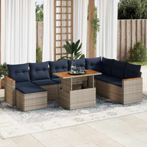 Zestaw Mebli Ogrodowych Stół Rattan Poduszki Do Ogrodu Na Taras Na Patio