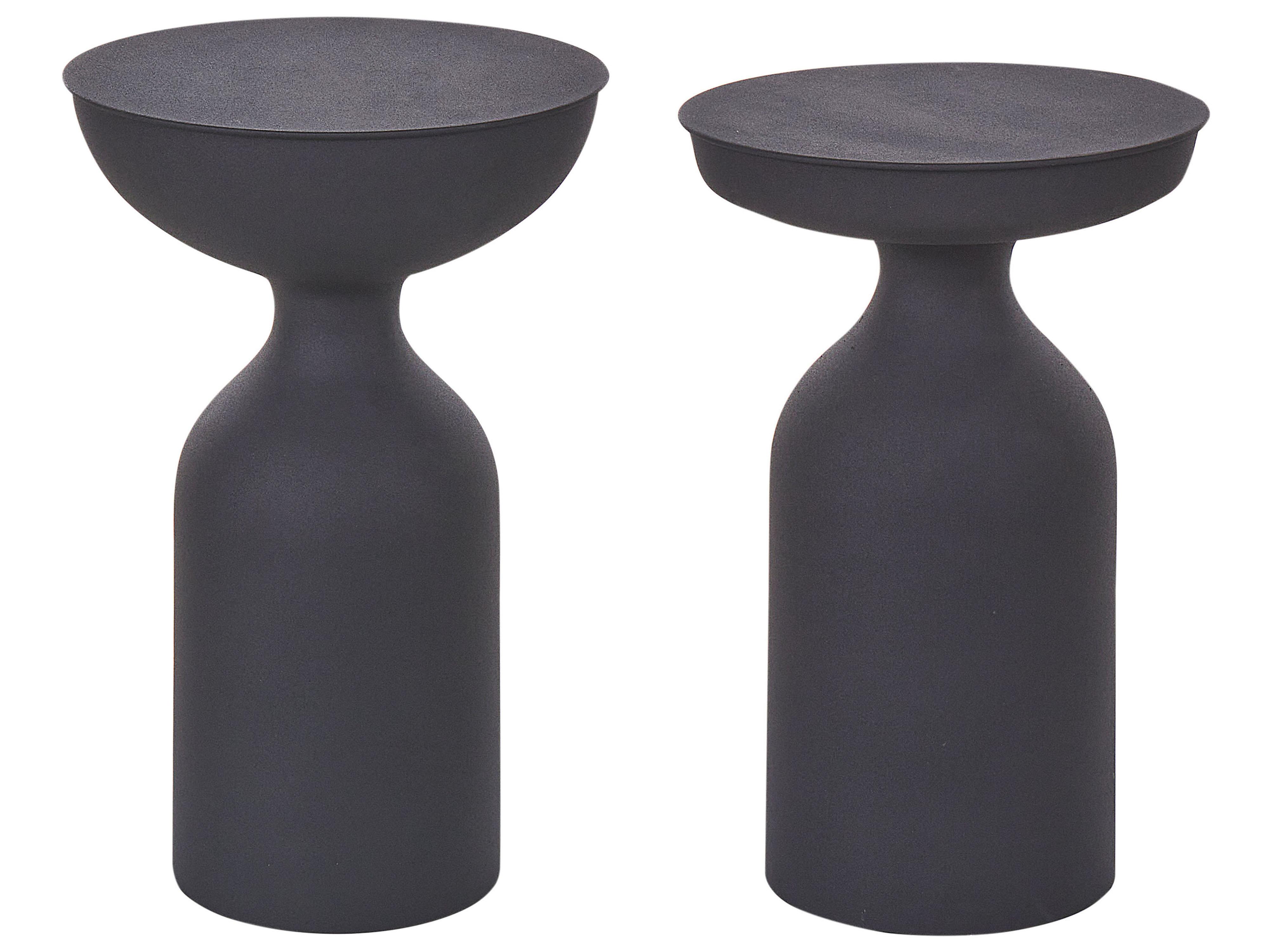 Set of 2 Side Tables COTA/TENJO Metal Black