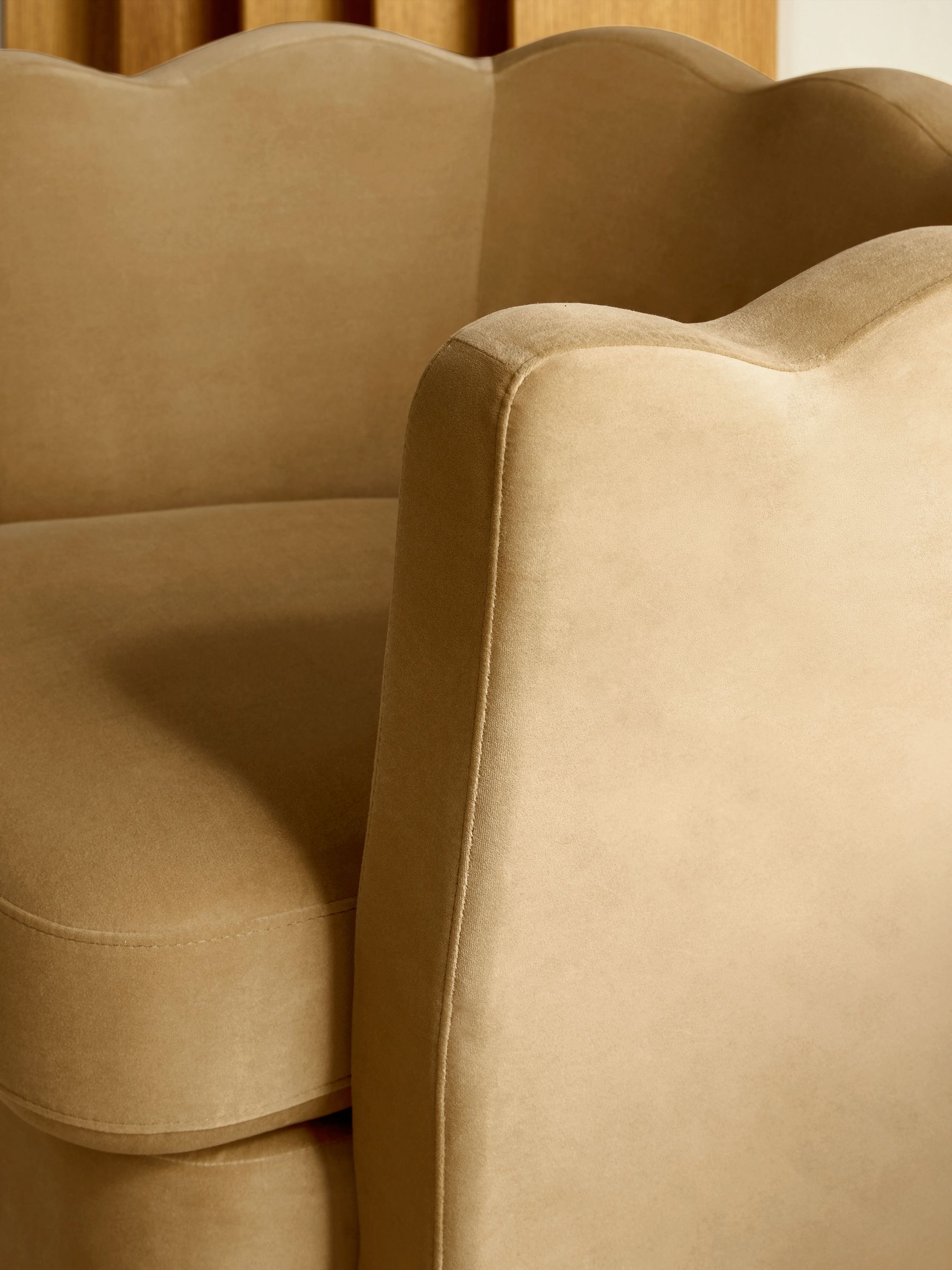 Maya Accent Chair in Soft Caramel Natural Velvet