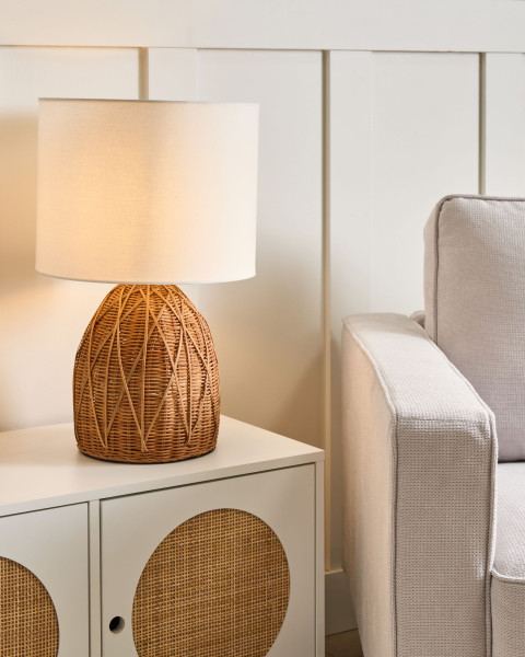 Lampa stołowa NILWALA Rattan Naturalny