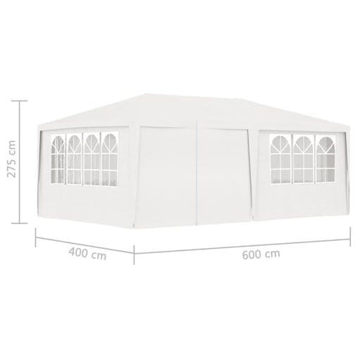 NNEVL Professional Party Tent with Side Walls 4x6 m White 90 g/m&sup2;