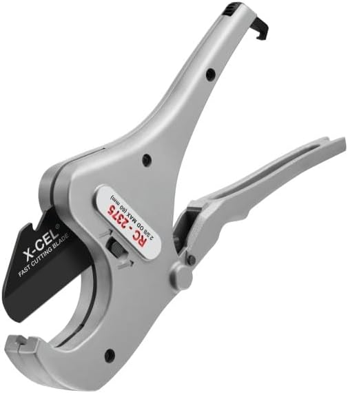 RIDGID 30088 RC-2375 Aluminum 2 Ratchet Action Pipe and Tubing Cutter for Plastic and Multilayer Tubing, 1/8 to 2-3/8 O.D. Capacity, Small