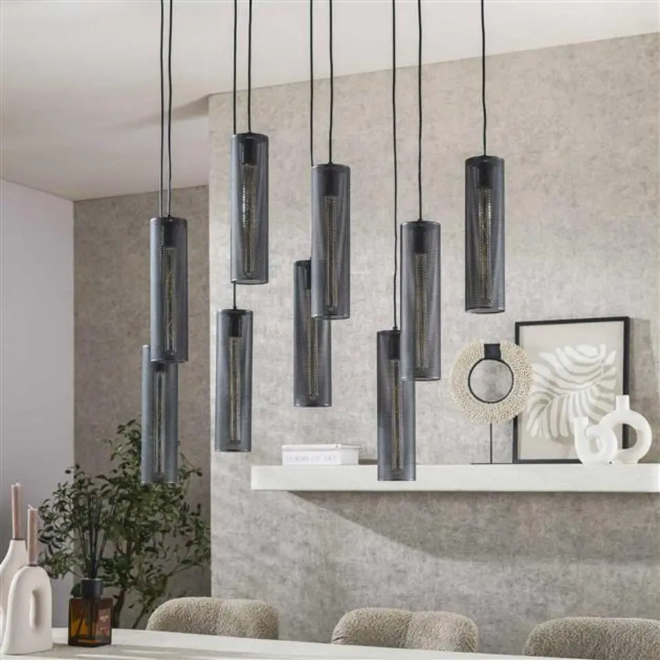 Hoyz Collection - Hanglamp 5 4 Tube Mesh - Artic Zwart