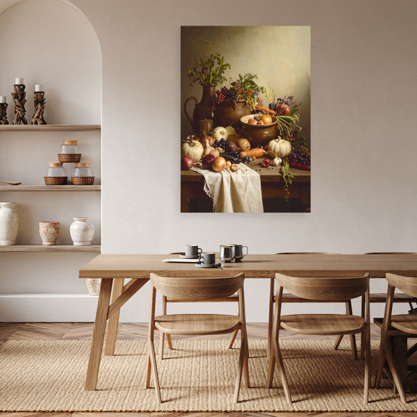 Obraz do kuchni jadalni restauracji, Martwa natura dzbany warzywa 20x30