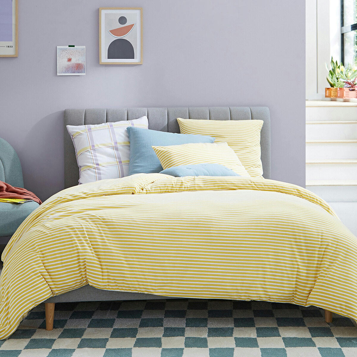 Housse de couette jersey coton/modal Dolsi Jaune