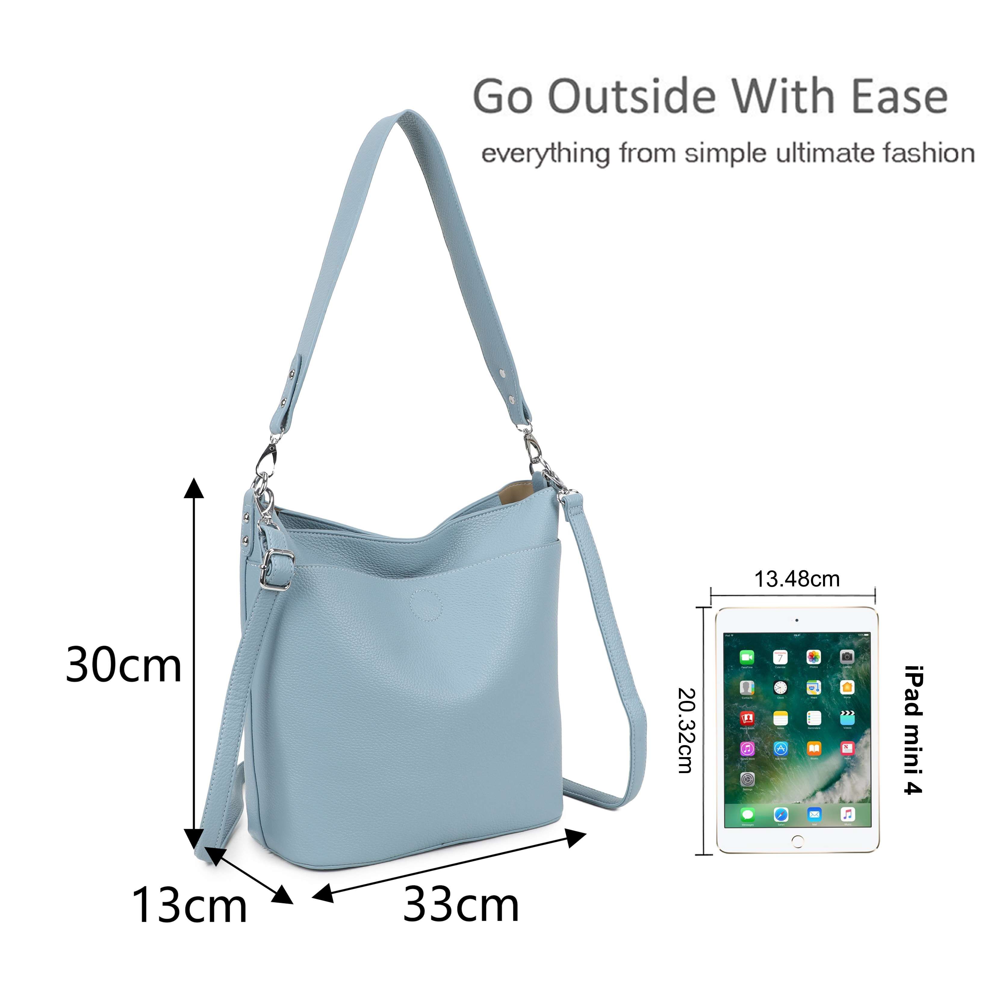 Kitise Multifunctional Multi Pockets Tote Bucket Shoulder Bag