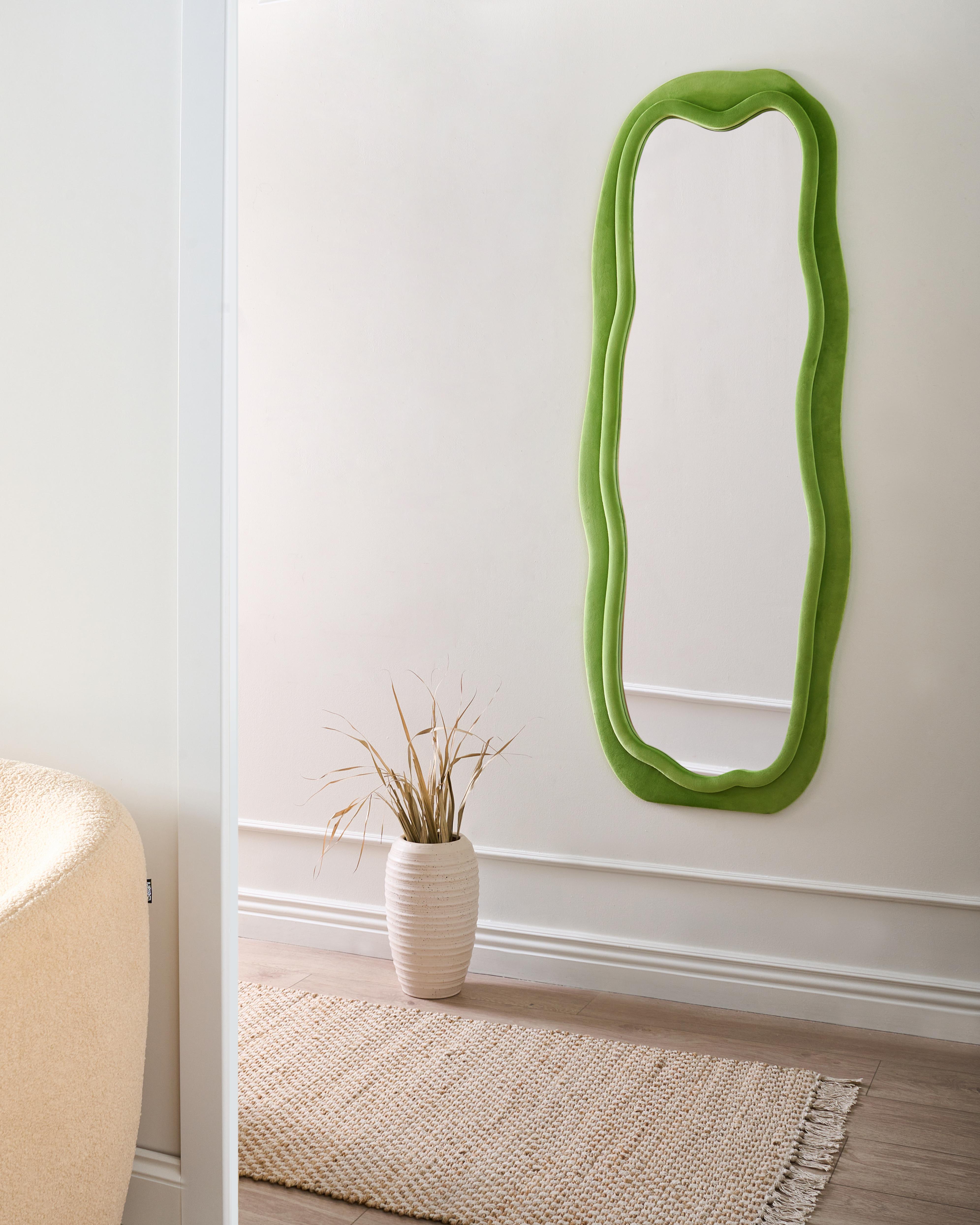 Wall Mirror BEAUNE 56 cm 160 cm Velvet Green