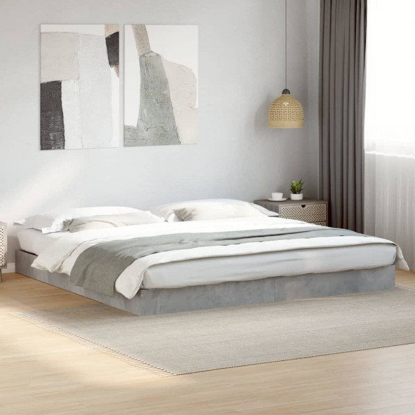 Łóżko Szare Ze Stelażem Rama Łóżka Do Sypialni Pokoju 180x200 cm