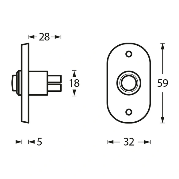 Türklingel, silberfarben, Messing