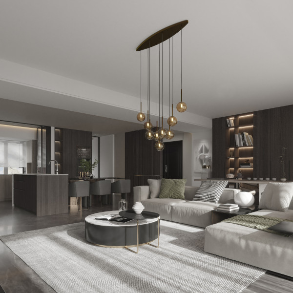 Tk Lighting Estera Lampa Wisząca 9 Bursztynowa Brązowa