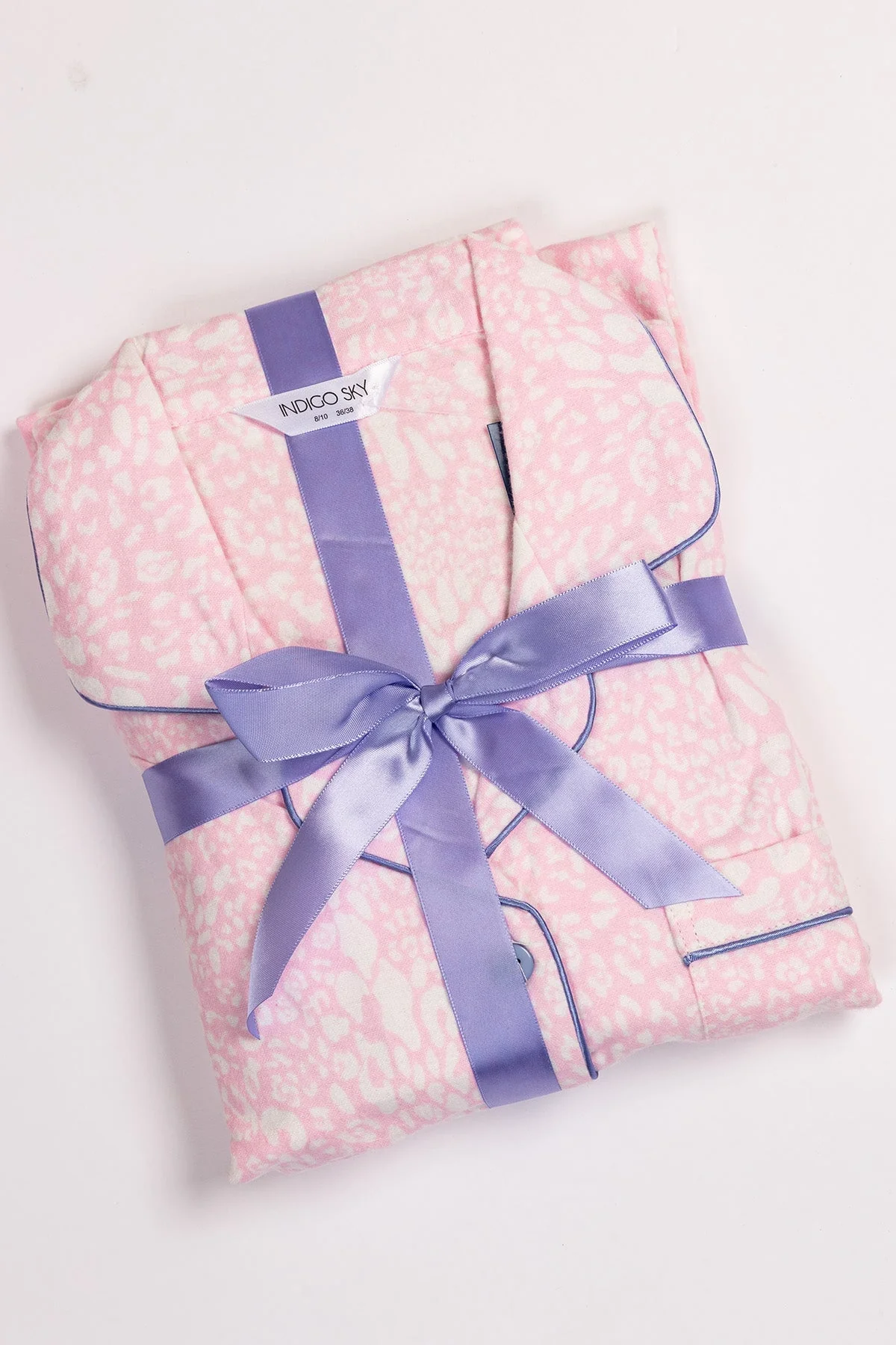 Ladies Cotton Pyjama Set in Pink Animal Print