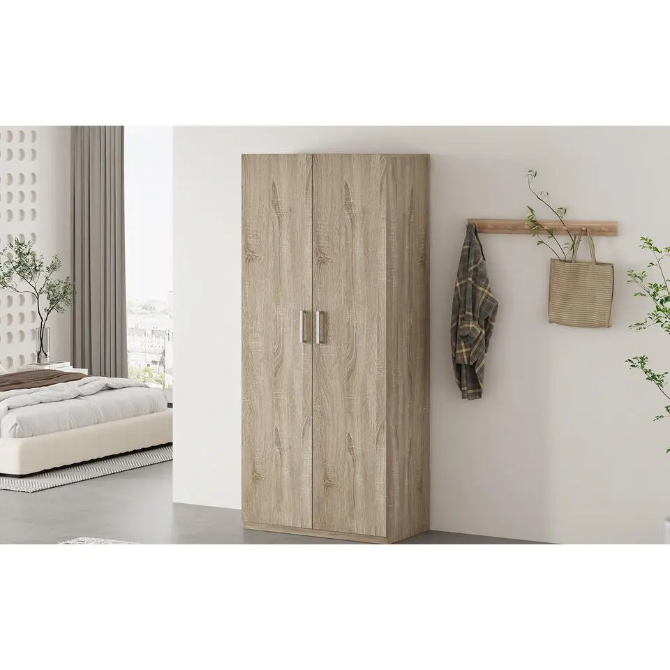 Interiax Kledingkast 'Mila' - Sonoma Eik - 2 Deurs - 180x80x42 cm