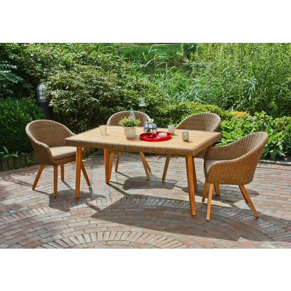 Gartentisch »CARSON«, BxL: 90 x 162 cm, Akazienholz/Kunstoffgeflecht