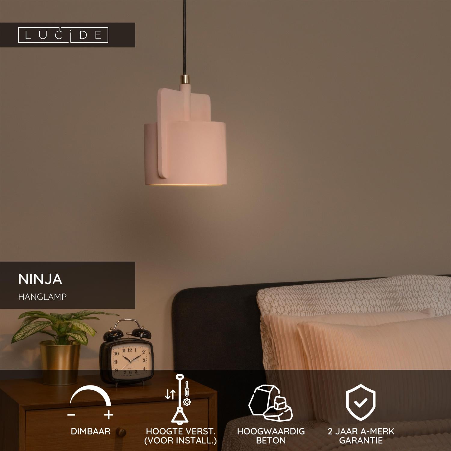 Lucide NINJA Hanglamp - Roze