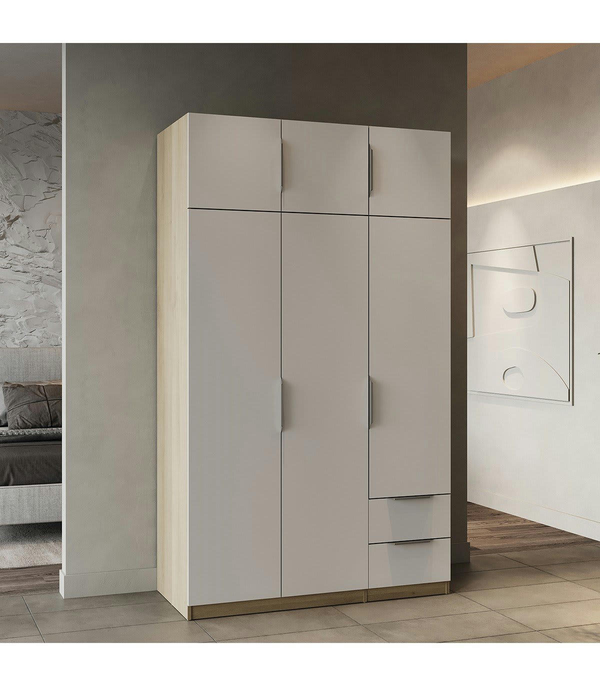 GHOST - Armoire 6 portes et 2 tiroirs - L119,4 cm