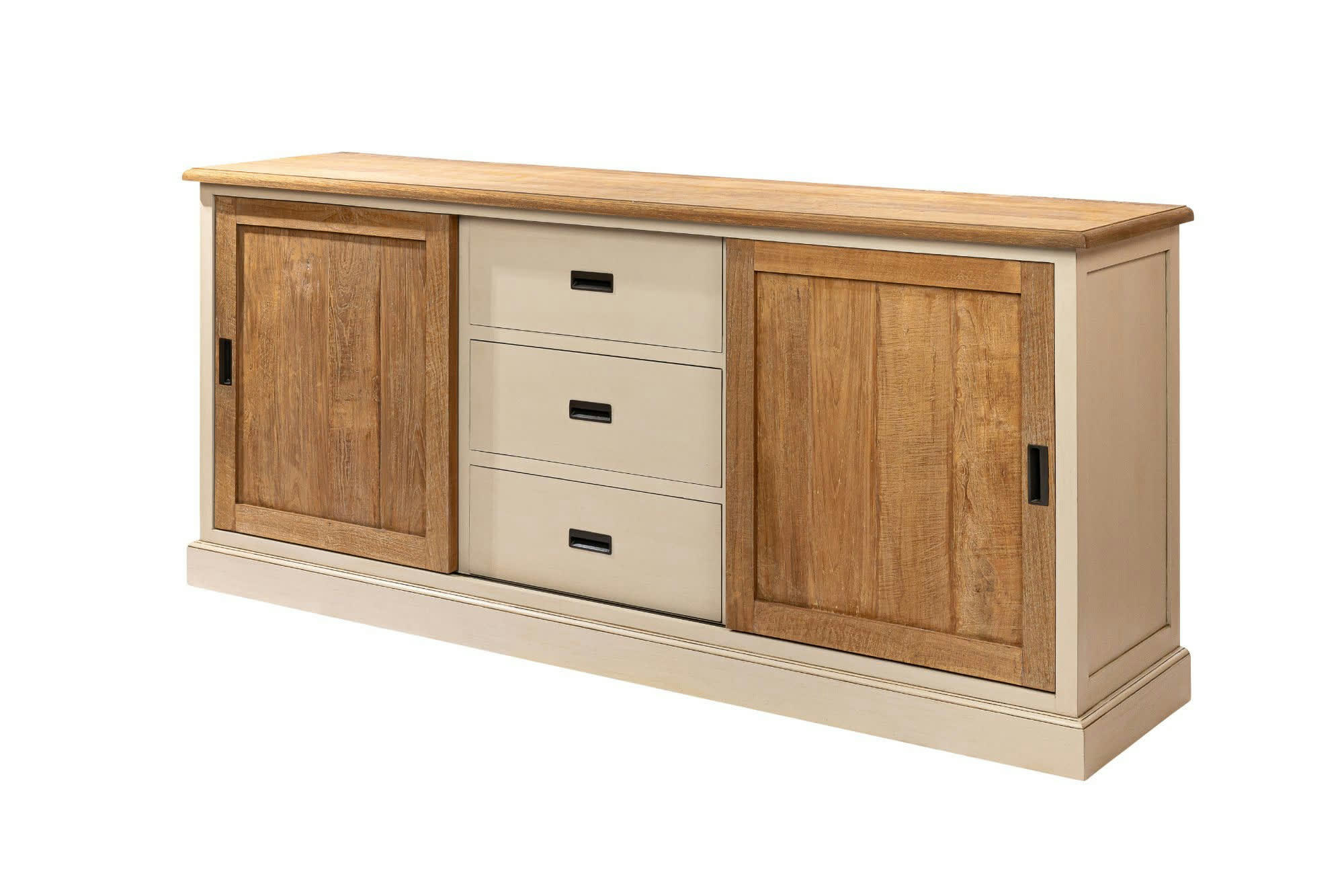 BEAUNE - Buffet bas en bois et métal 2 portes 3 tiroirs