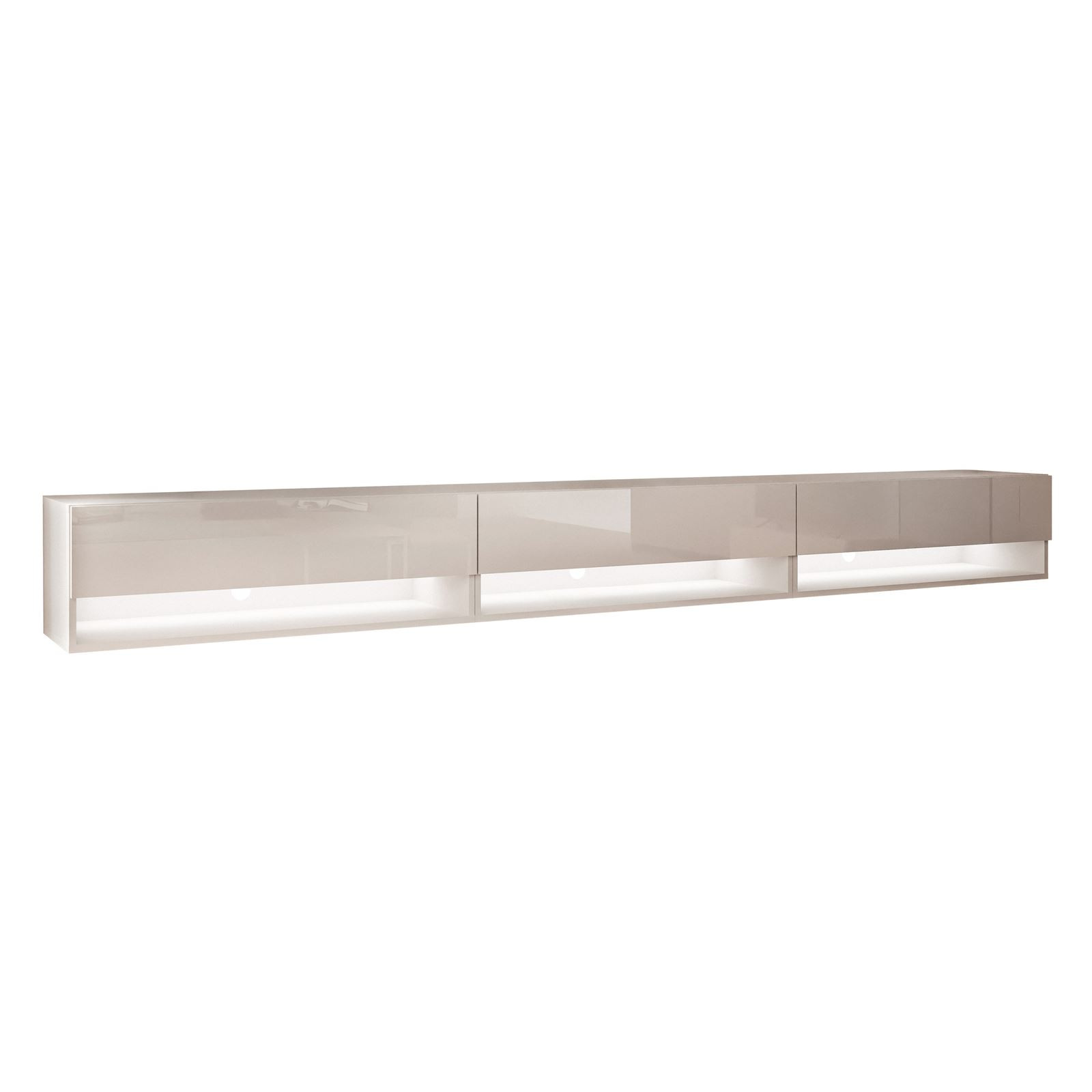 Szafka RTV CALANTE 270 cm z led podwieszana kaszmir połysk