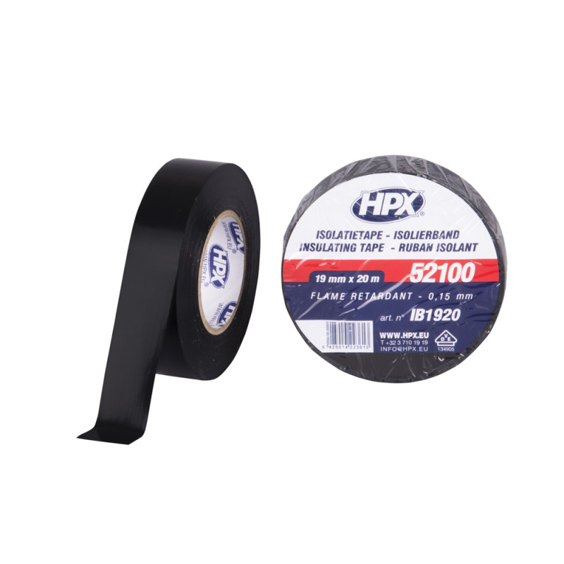 Ruban d'isolation électrique PVC VDE Noir 20 m HPX