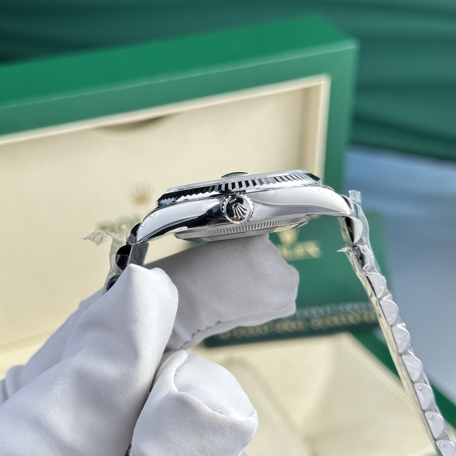 Rolex Datejust 126234 904L Steel Green Palm Dial 36mm Jub Super Clone