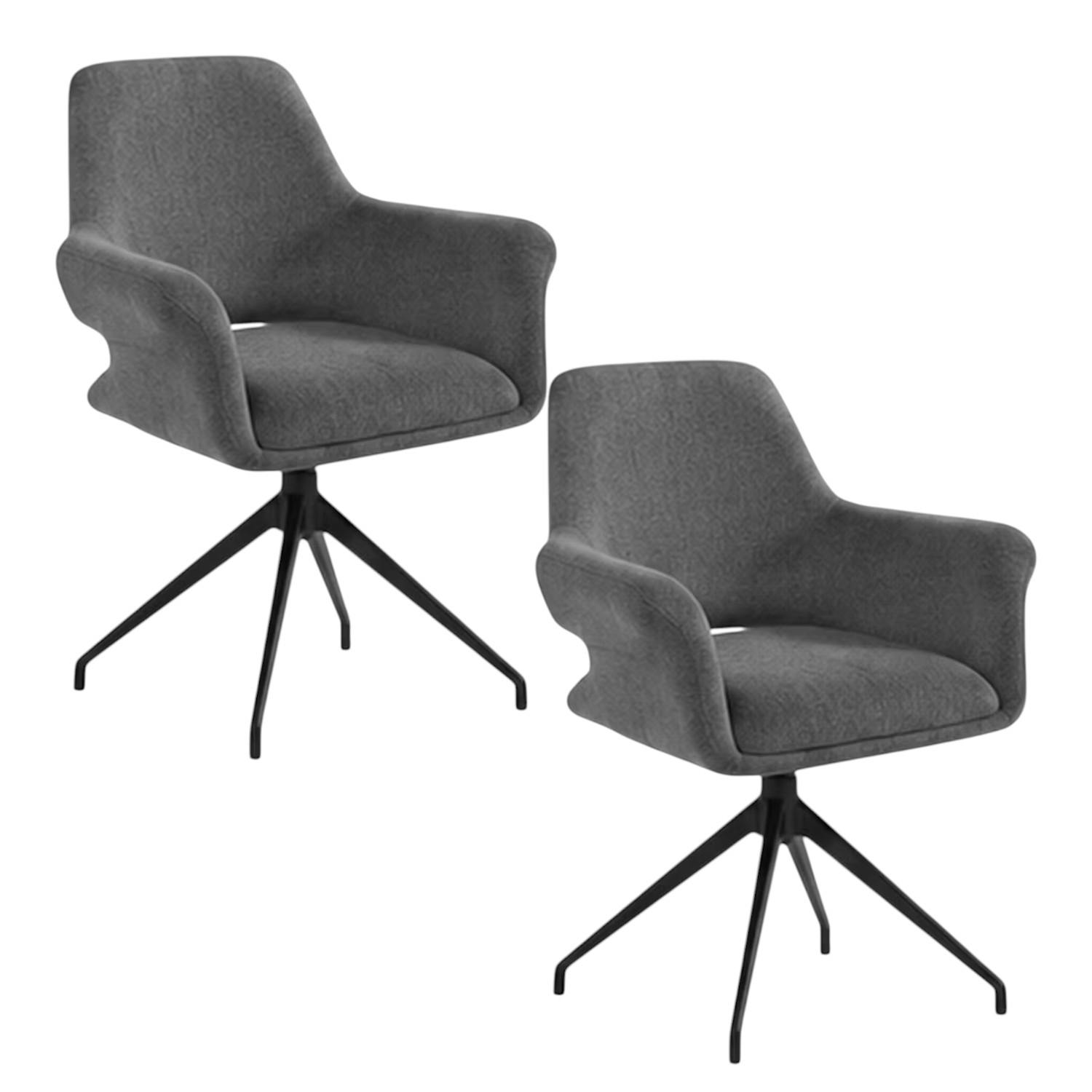 Fauteuil de table pivotant gris foncé (x2) AUREN