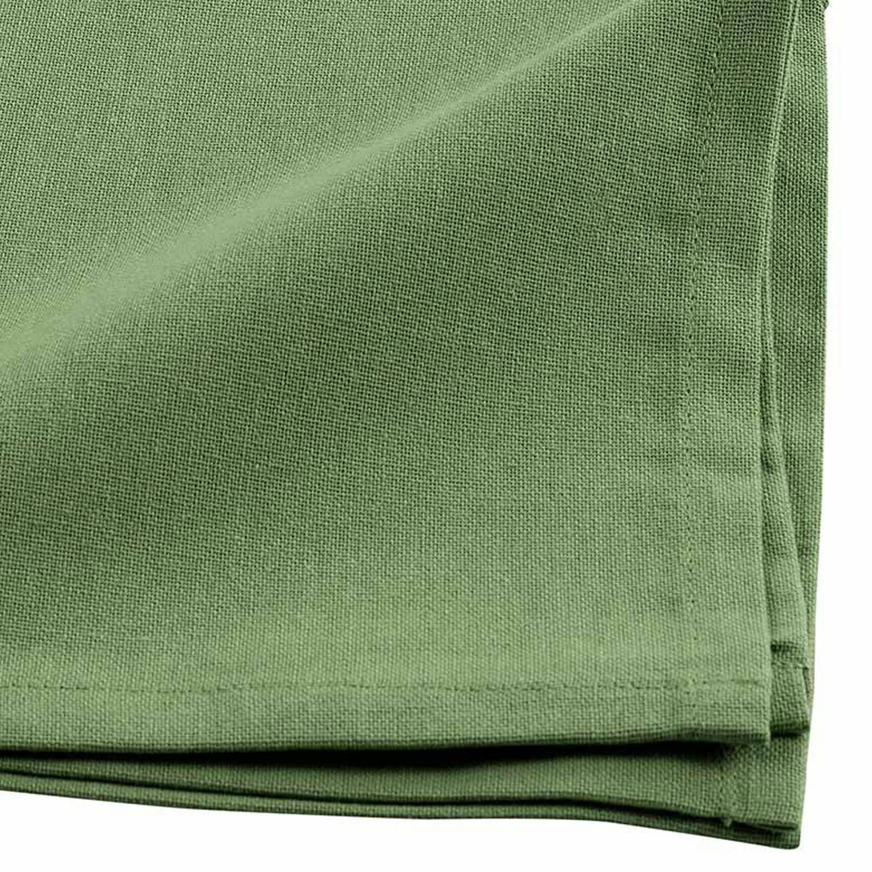 - 3 serviettes de tables unies coton vert olive 40x40 cm