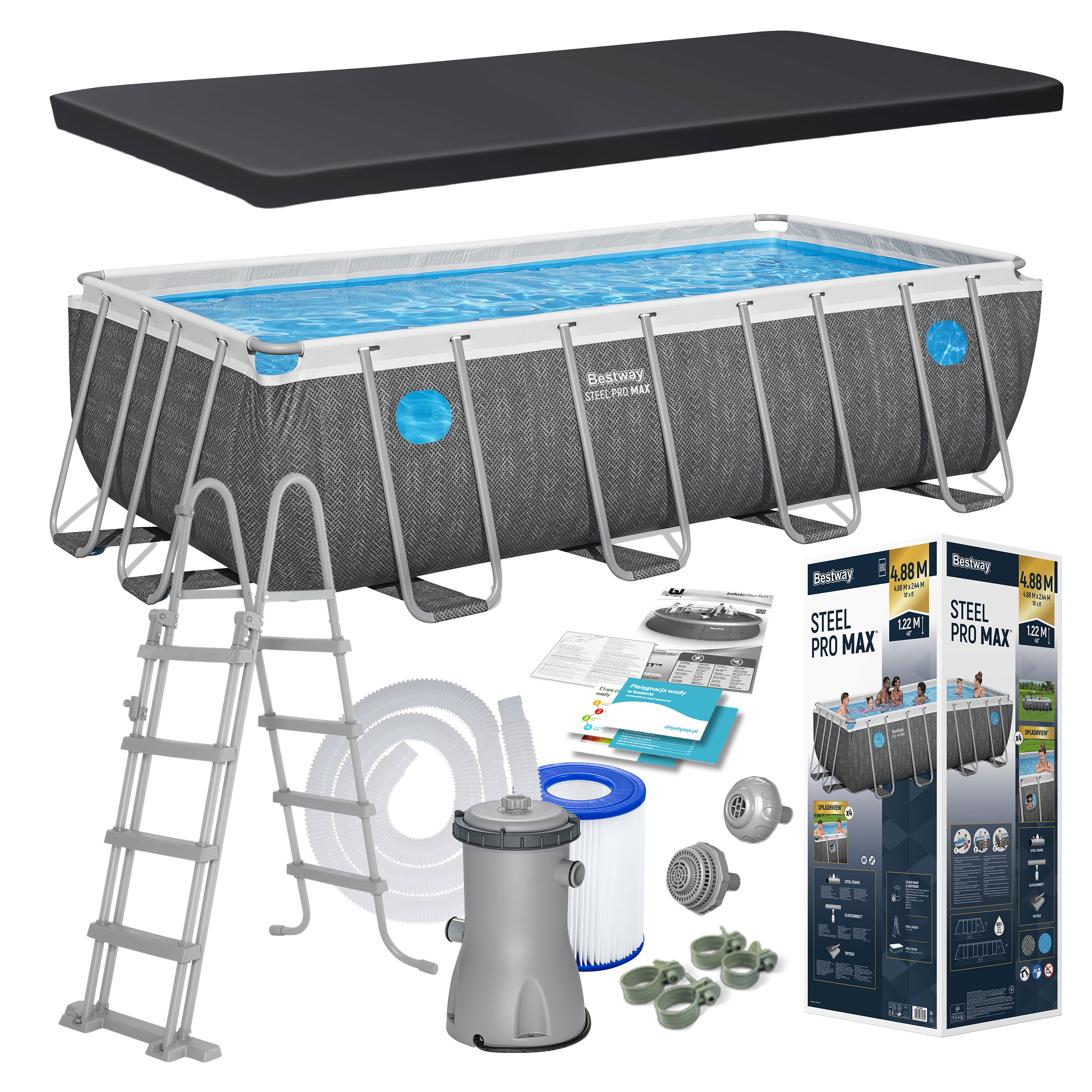 Basen stelażowy ogrodowy prostokątny 488x244x122 Bestway 561MB