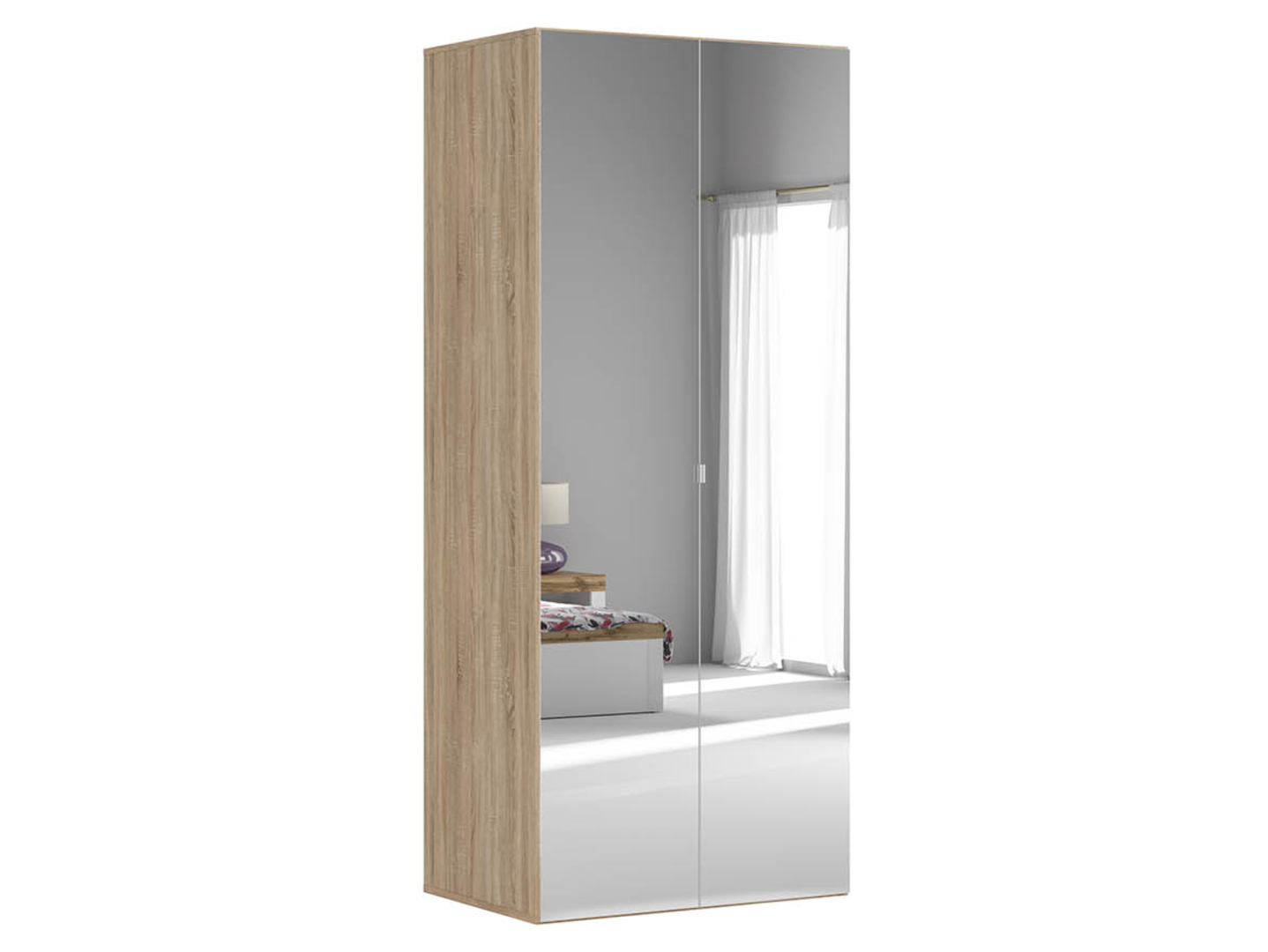 Szafa dwudrzwiowa Flex 100 cm z lustrem dąb sonoma