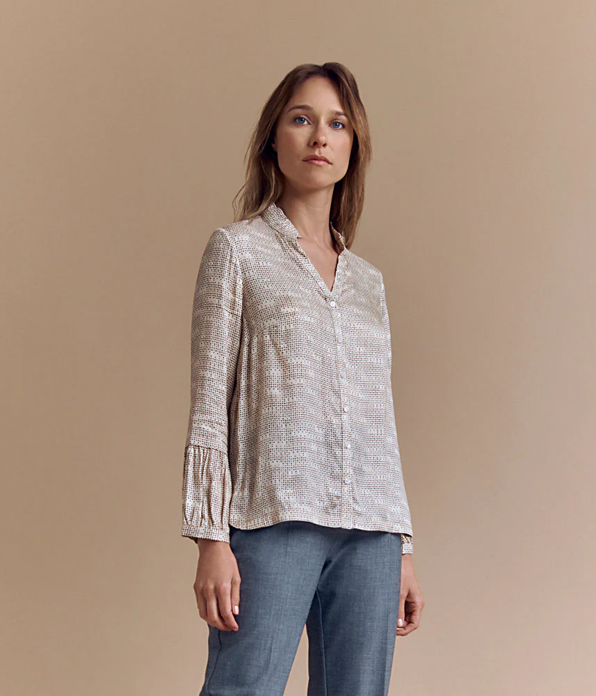 Chemise imprimée en twill de viscose CASSIS/84046/539