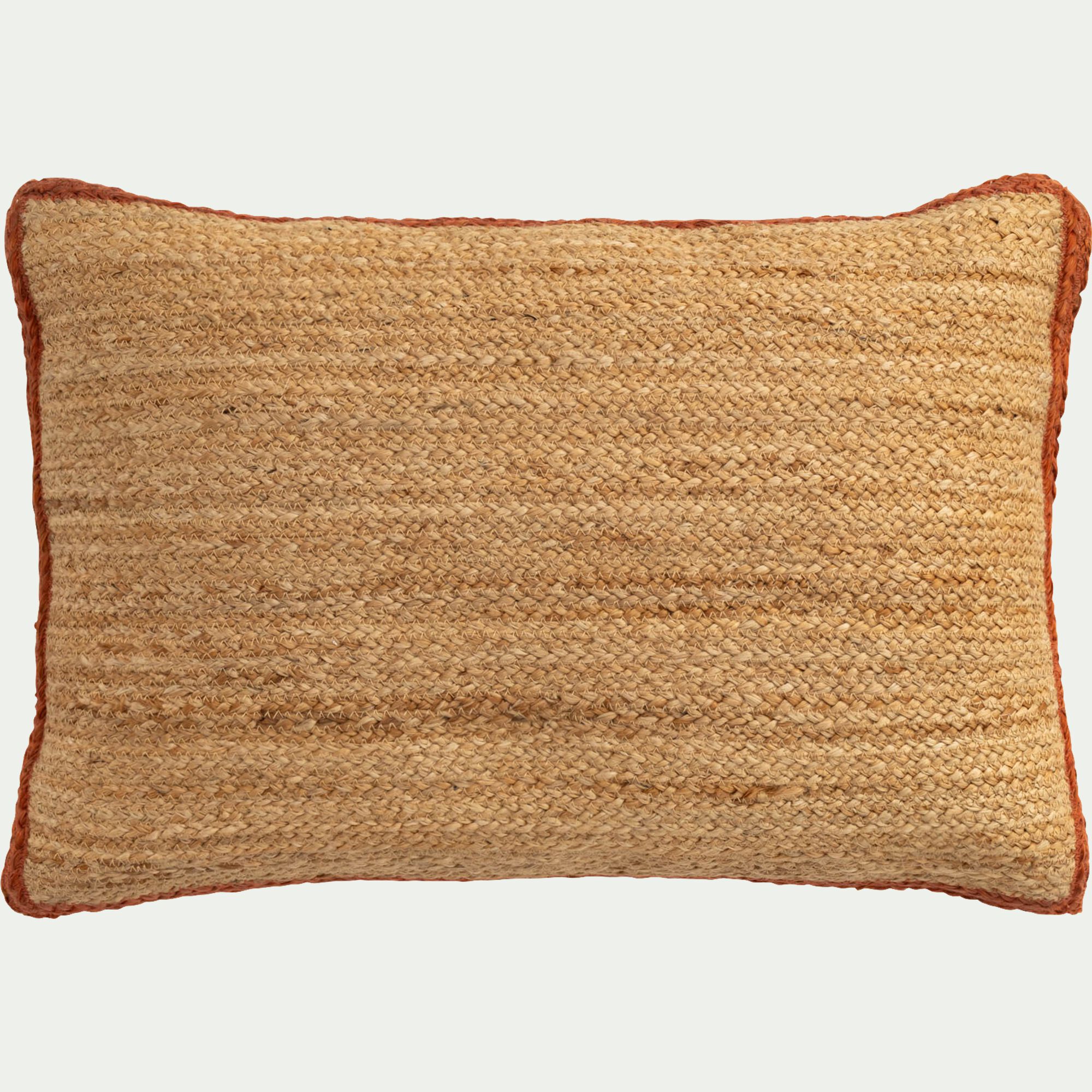 LOZE - coussin en jute avec finition liseré 40x60cm - naturel
