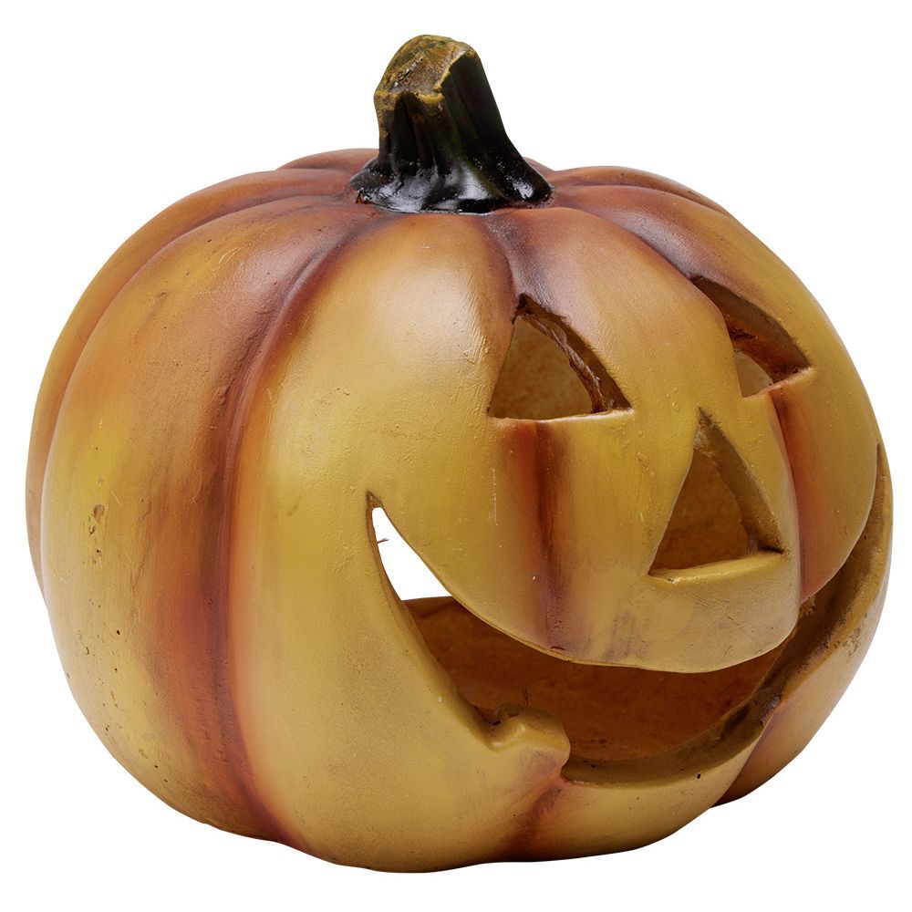 Déco Halloween citrouille souriante à poser orange