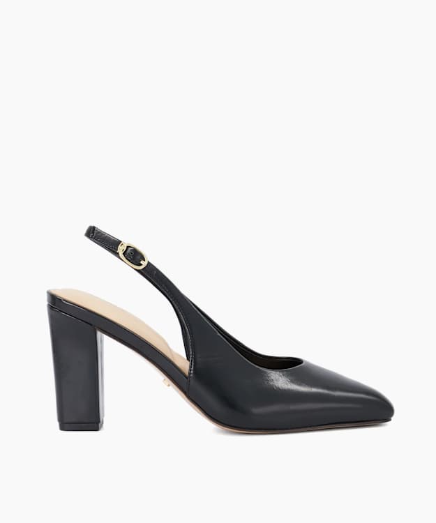 Defining Black - Leather Slingback Court Shoes